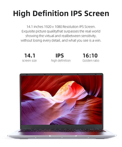 14.1" FHD Gaming Laptop | Intel DDR4 | 16–32GB RAM | Up to 2TB SSD | Windows 11 | 1920×1080 IPS | EU Plug