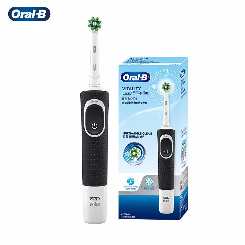 Oral-B D100 Vitality Electric Toothbrush – 2D Cleaning, 10000RPM, Timer, Inductive Charger
