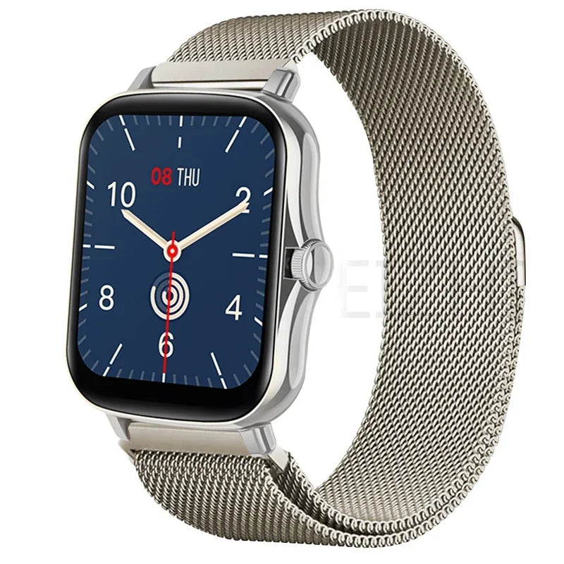 Metal magnetic watch strap for Amazfit GTS or GTR, 20mm or 22mm bracelet, featuring sleek stainless steel design.