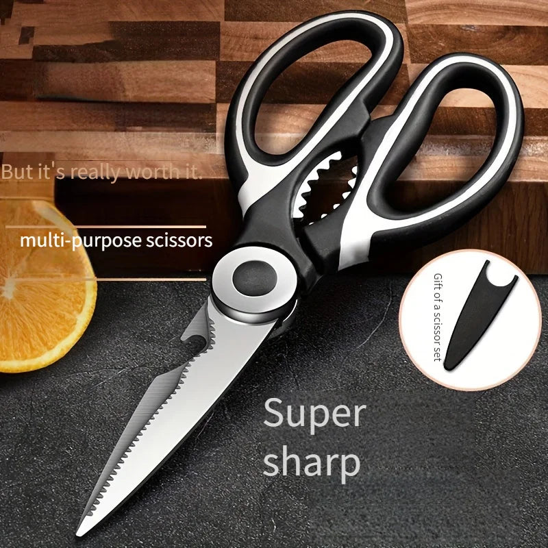 Multifunctional Kitchen Scissors | Stainless Steel Meat, Fish & Food Cutting Shears