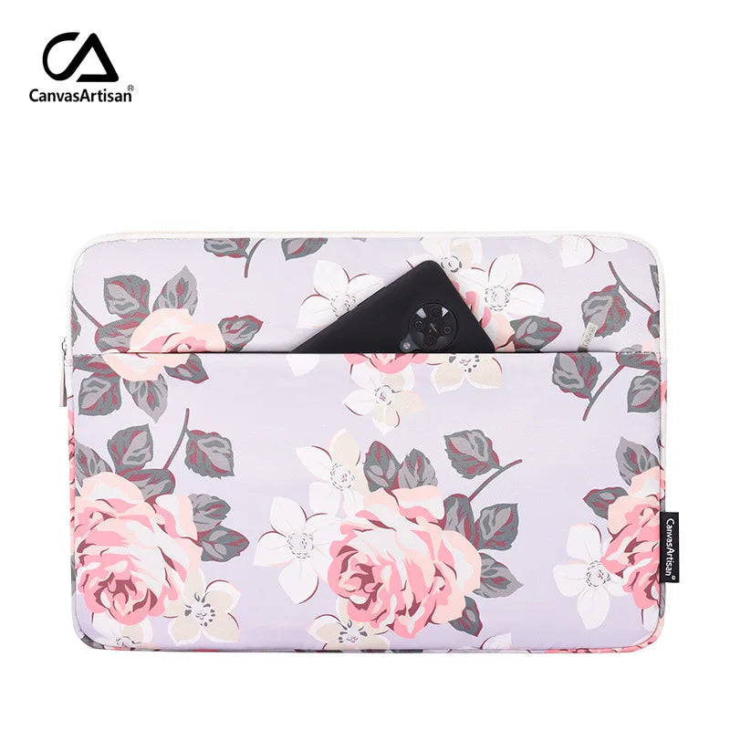 Laptop Sleeve Bag 11–15.6 Inch – Canvas, Zipper, for MacBook, Lenovo, HP, Acer – Multiple Prints