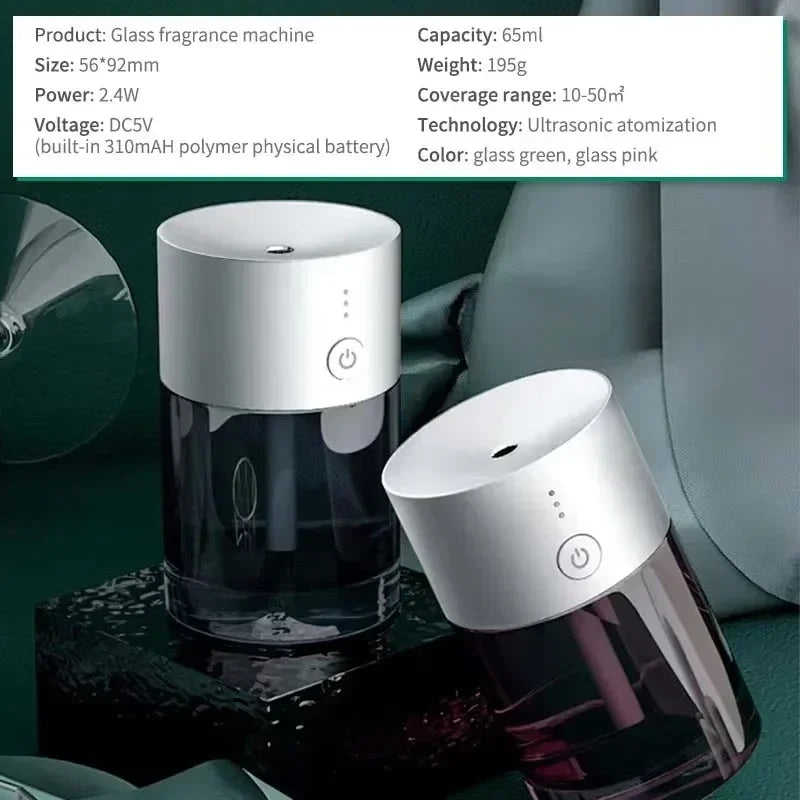 USB Rechargeable Car Aroma Diffuser – Portable Ultrasonic Essential Oil Atomizer