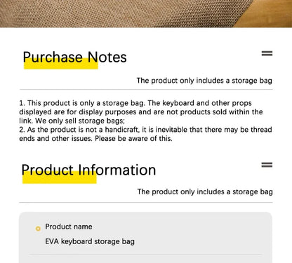 EVA Hard Shell Keyboard Bag – Fits 61% to Full-Size