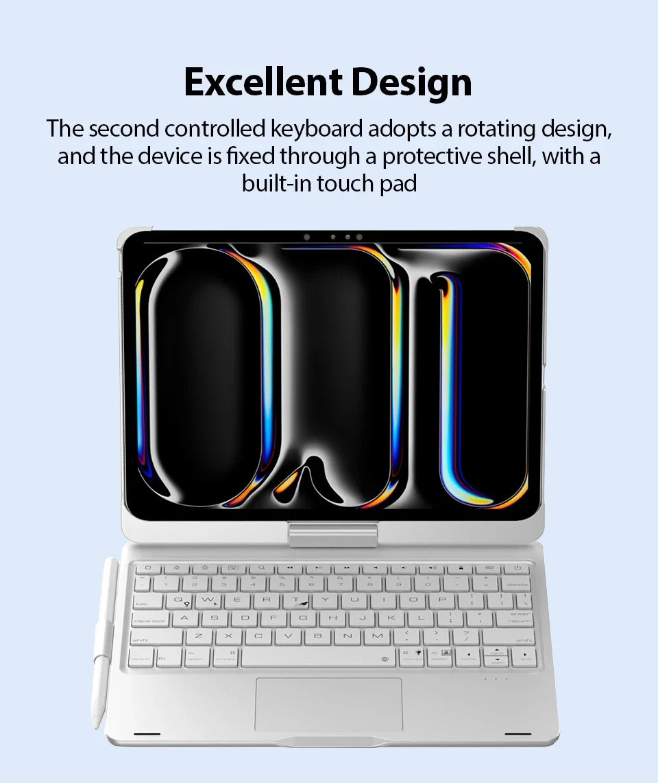 Magic Keyboard Case for iPad – Air 11/13, Pro 11/12.9, iPad 10th/7th-9th Gen, Backlit