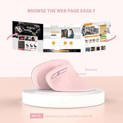 Seenda Bluetooth Vertical Ergonomic Mouse – Dual Mode 2.4G + BT, Silent, 2400 DPI, Mouse Jiggler, 3-Device Switch