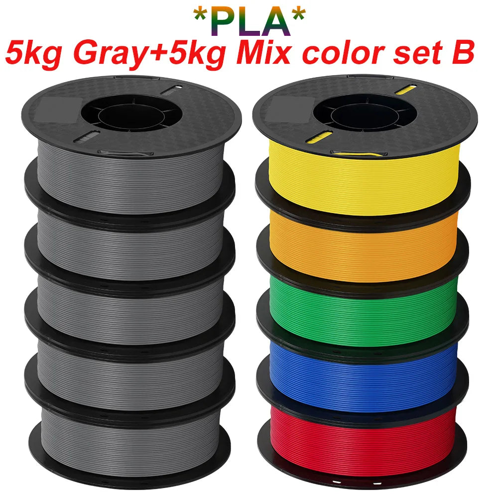 KINGROON 10KG 3D Printer Filament Bundle – PLA & PETG, 1.75mm Mixed Colors