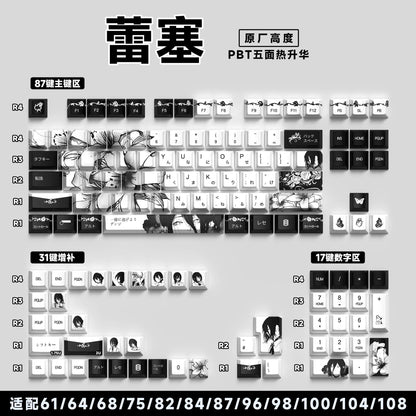 Chainsaw Man Anime Keycaps – PBT Dye-Sub, Cherry Profile, 74–140 Keys, for Mechanical Keyboard