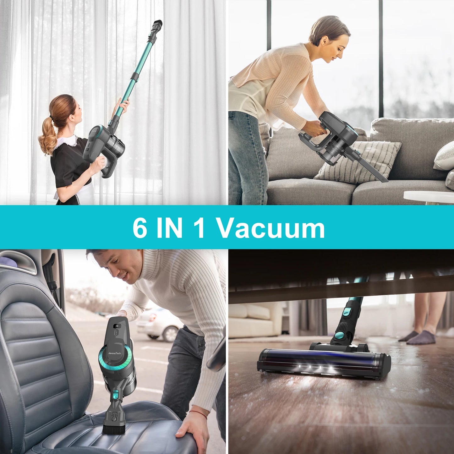 YISORA N300 Cordless Upright Vacuum Cleaner – 20kPa, Lightweight Stick Vacuum for Carpet, Hard Floor & Pet Hair
