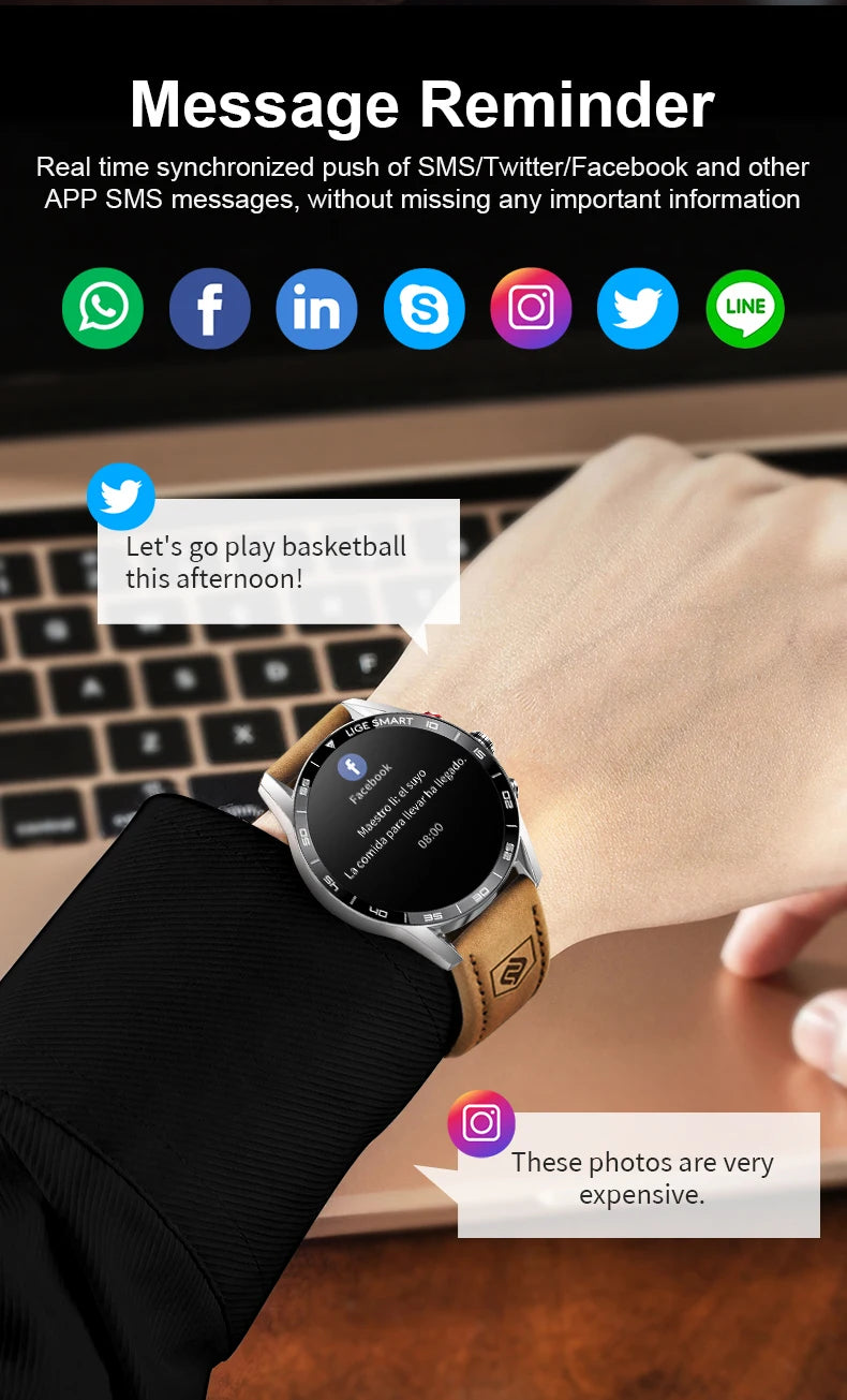 LIGE 2024 Rugged Military GPS Smart Watch – AMOLED HD, Heart Rate, BT Call, Waterproof