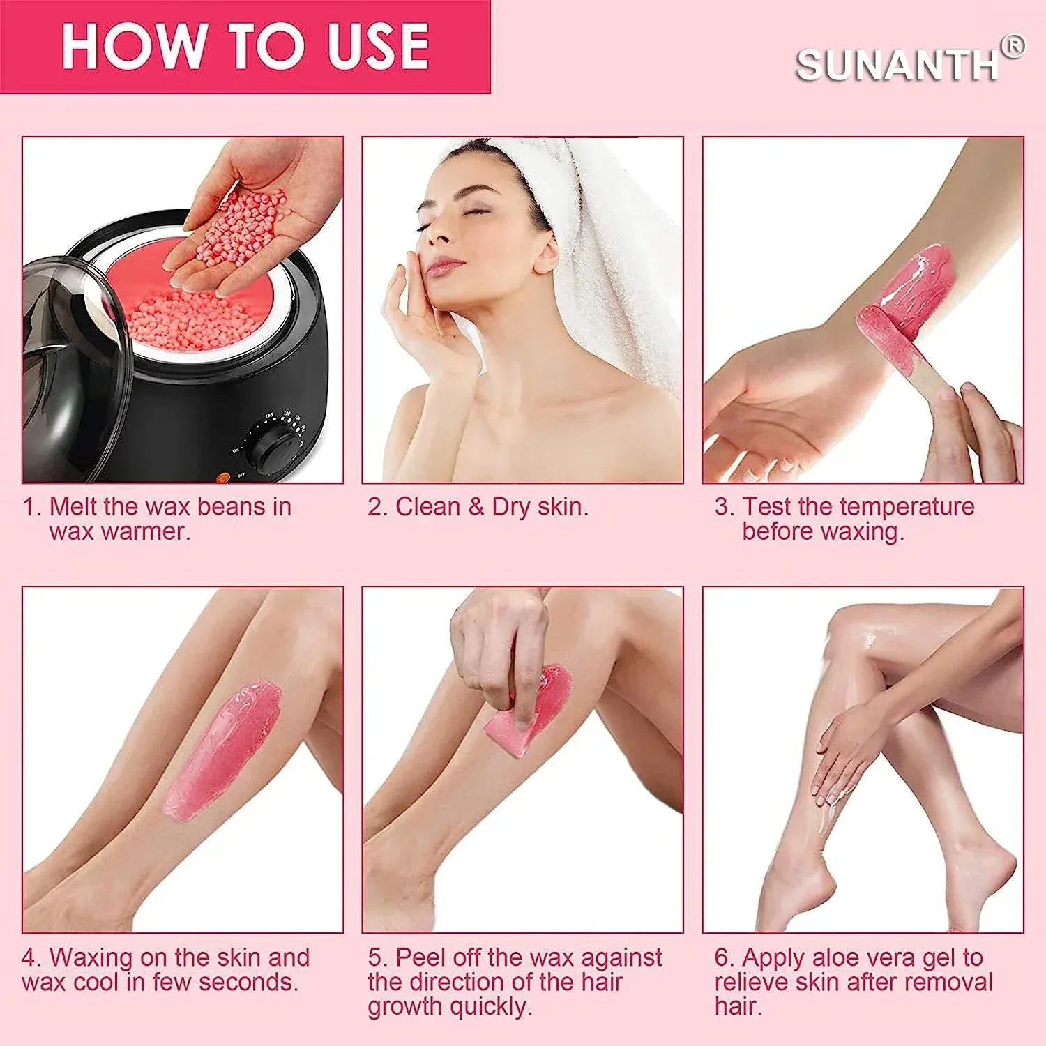 R.E.D. Shopping hard wax beans for hair removal in 500g, 200g, or 50g packs, suitable for professional waxing and personal care.
