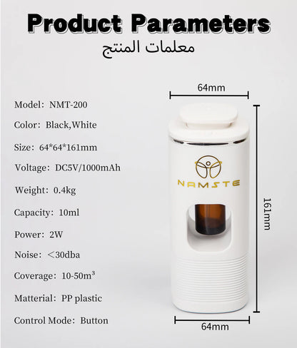 Namste Car Air Freshener 10ML – USB, 7-Color Light, Aroma Diffuser