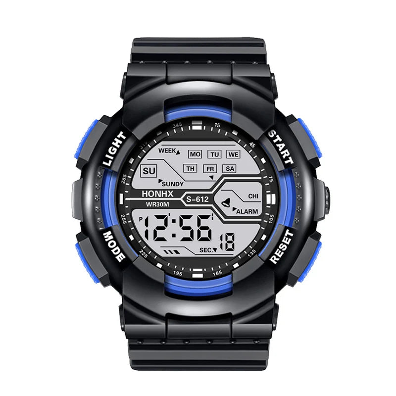 Men's Military Digital LED Sport Watch – Large Screen, Waterproof, Luminous Outdoor Wristwatch