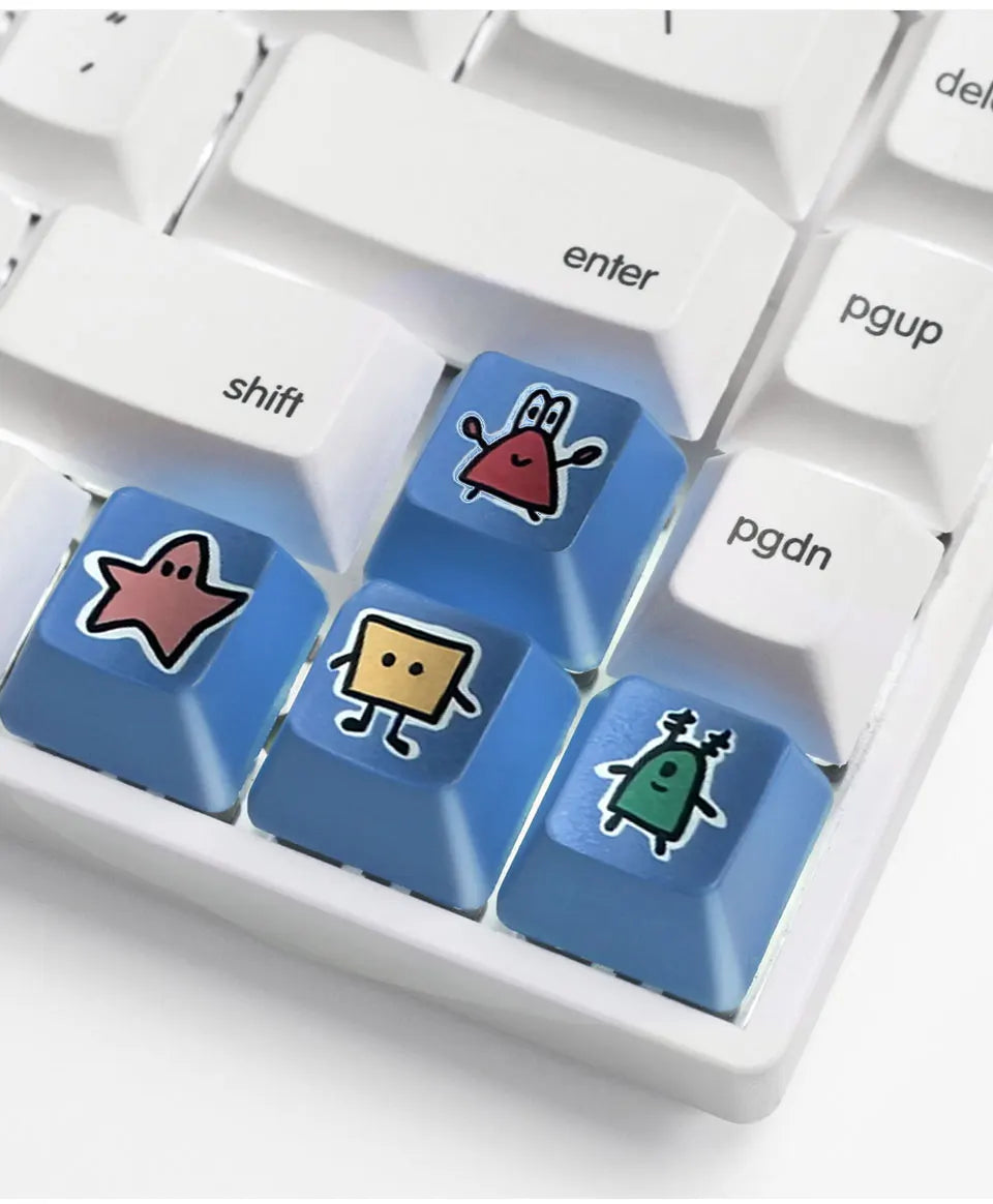 Cute Theme Keycaps 8-Piece Set – Cherry Profile, 5-Side Dye-Sub for Mechanical Keyboard