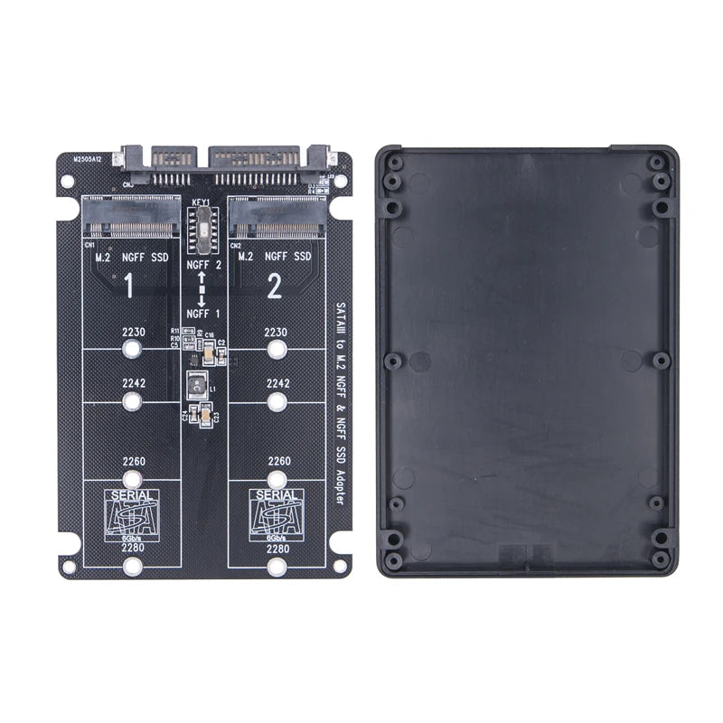 HOMAJA Dual M.2 to SATA 3.0 Adapter — 2-Port NGFF B Key SSD Converter Card