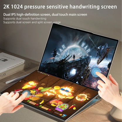 CRELANDER 16" Dual Touch Screen Laptop – Intel Core i7-1260P, 16/32/64GB DDR4, up to 4TB SSD, Windows 11
