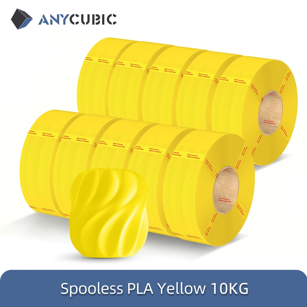 ANYCUBIC 10KG Spooless PLA Filament 1.75mm – Refill for Kobra 3 & S1C