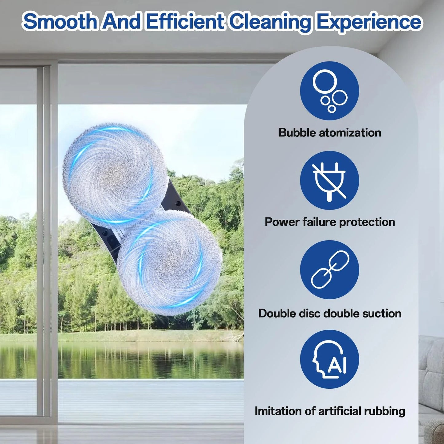 Intelligent Automatic Window Cleaner Robot – Water Spray, Remote Control, Vacuum Suction | Glass & Mirror Cleaning