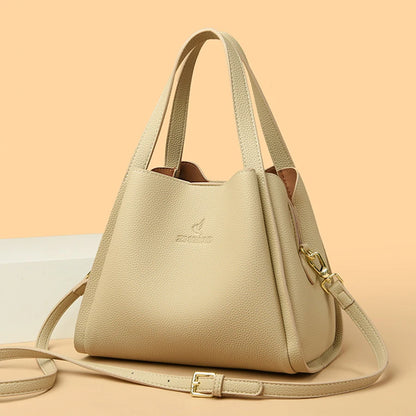 Soft PU Leather Tote Bag - Large Capacity Women's Shoulder Handbag