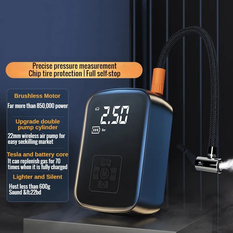Portable Wireless Tire Inflator | 12V 150PSI Electric Air Pump for Car, Motorcycle, Bicycle & Ball
