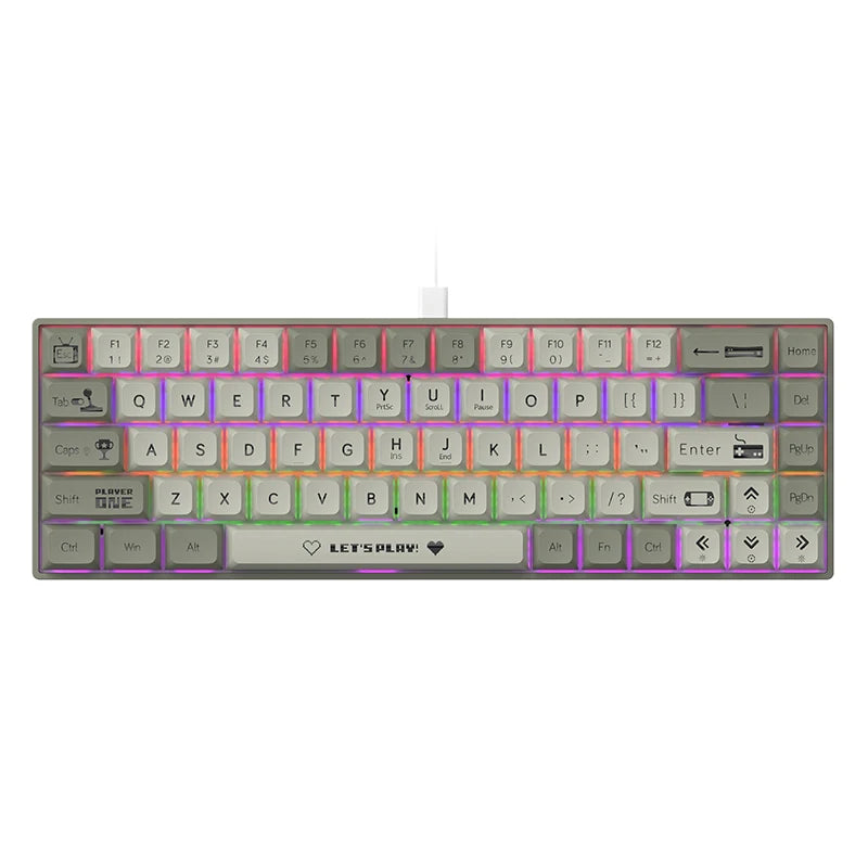 AJAZZ AK680 65% Wired Gaming Mechanical Keyboard – Hot Swap, Gasket Mount, Custom Keycap