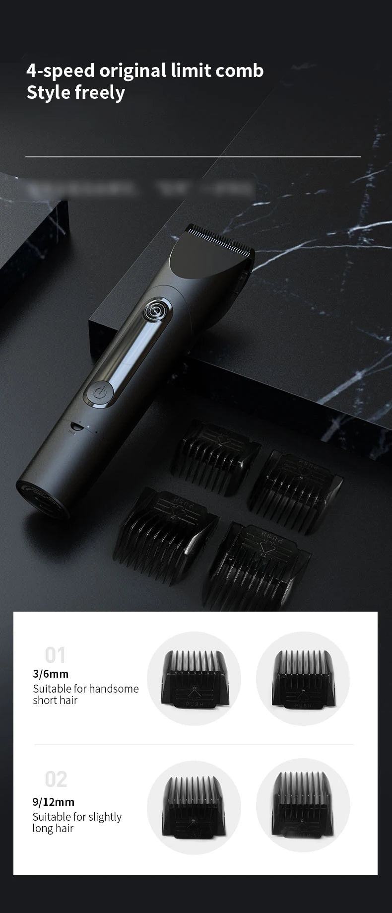 Xiaomi Mijia Wireless Hair Clipper – Titanium Alloy Blade, Men & Kids