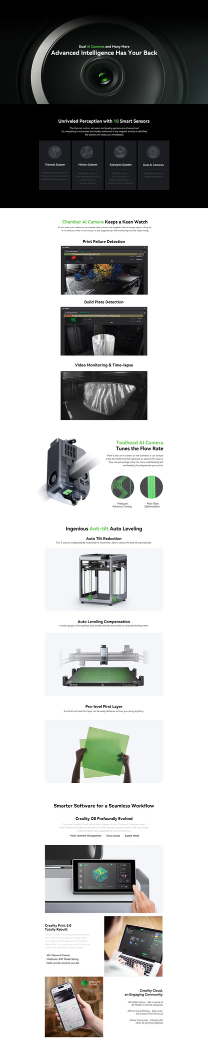 Creality K2 Plus Combo 3D Printer – Multi-Color, CFS, 600mm/s, Auto Leveling