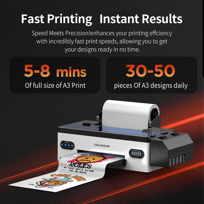 Colorsun A3 DTF Printer – Epson R1390 | Direct to Film | T-Shirt & Hoodie Printing