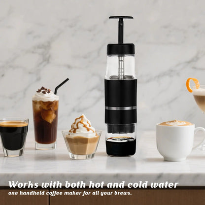 Portable Hand Press Espresso Maker – Manual Coffee Machine for Travel & Camping | Nespresso Capsule & Ground Coffee Compatible