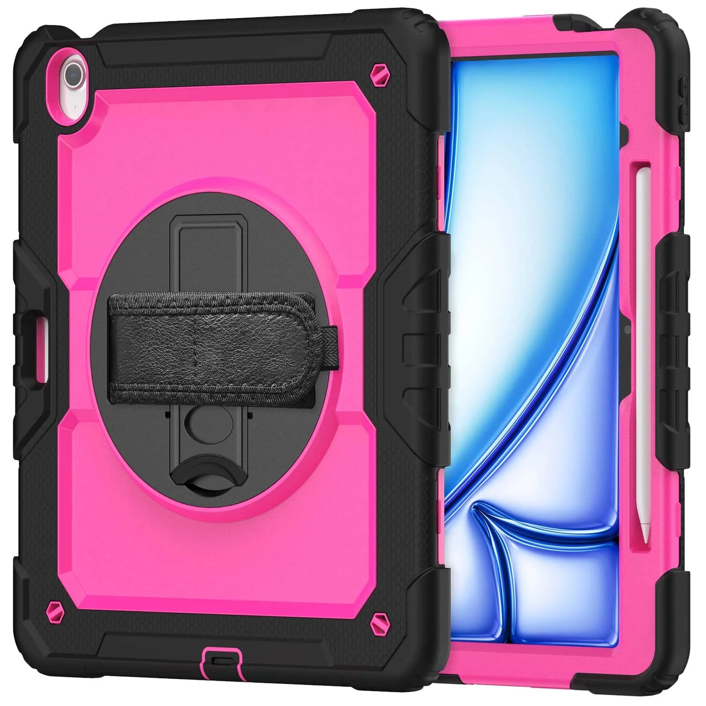 WeFor Heavy Duty iPad Case – Screen Protector, Shoulder Strap & Pencil Holder for iPad 11 A16, Air 11 & Air 13 M3 (2025)