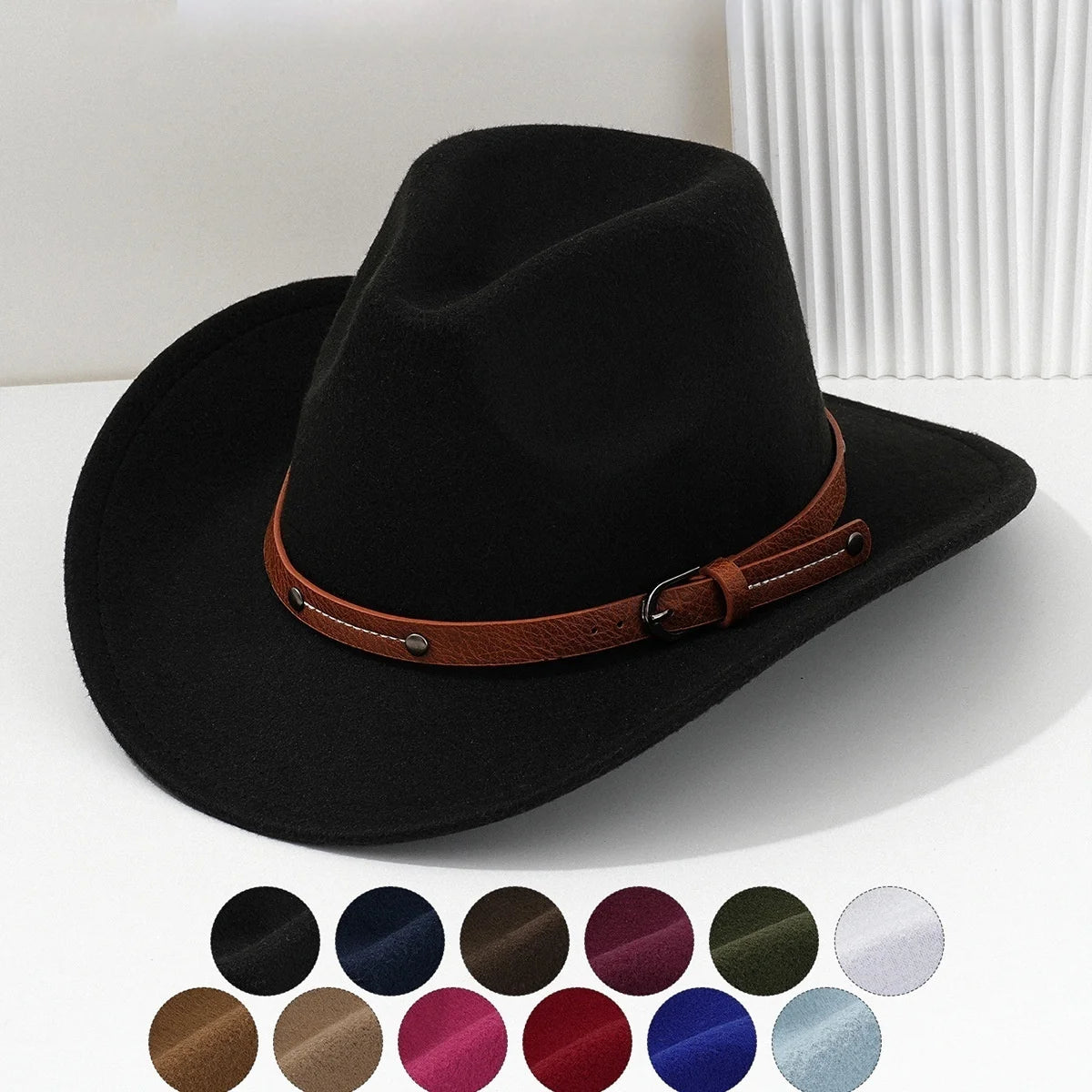 Unisex wool fedora hat by R.E.D. Shopping featuring a classic design, suitable for all seasons, with a wide brim and stylish finish.
