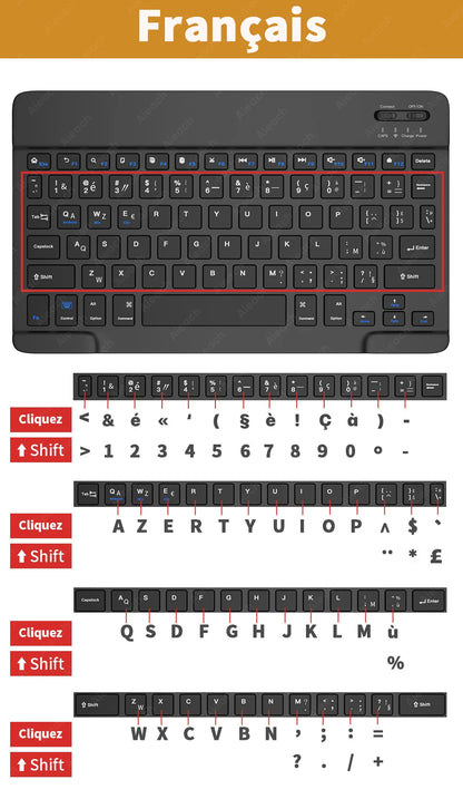 Wireless Bluetooth Keyboard with Rainbow Backlit – Tablet, iPad, Phone, Android, iOS, Windows