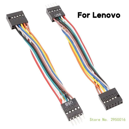 Red Shopping 11-pin to 9-pin USB adapter cable for computer motherboards, electronic accessory for data connection.