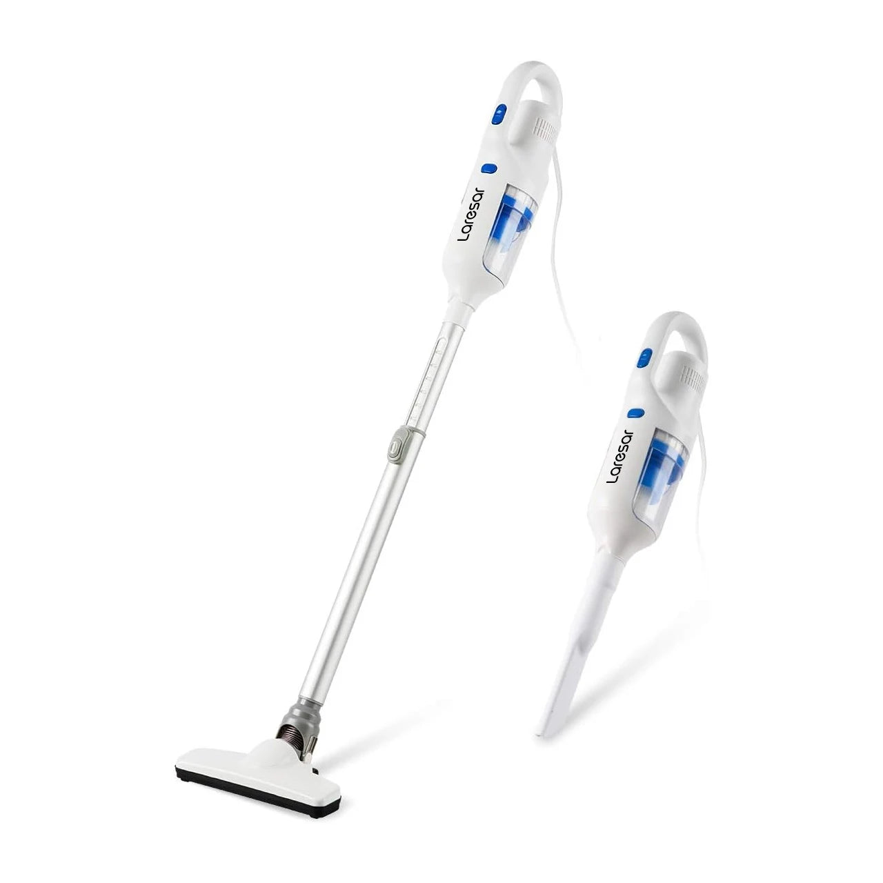 Laresar L3 cordless vacuum cleaner with 400W power, 20Kpa suction, washable HEPA filter, and pet hair removal.