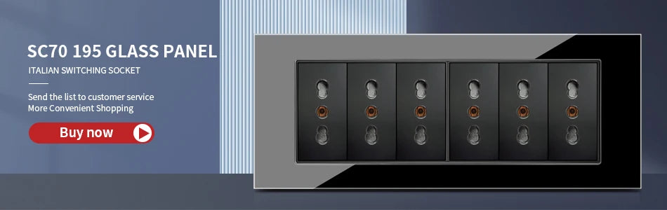 DELEFU Black Tempered Glass Wall Socket – USB Type-C Fast Charging Schuko & Italy