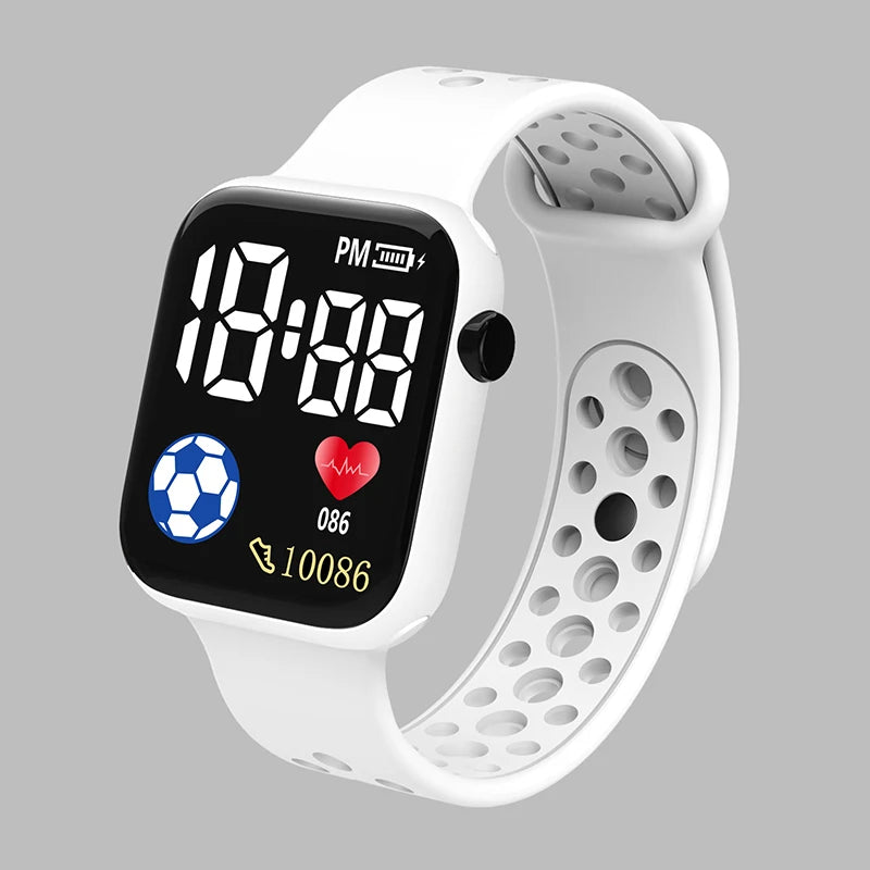 YIKAZE Kids LED Digital Watch – Silicone Strap, Cartoon Sport Wristwatch for Boys & Girls