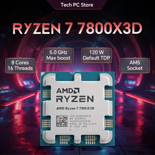 AMD Ryzen 7 7800X3D – 8-Core, 4.2GHz, DDR5, AM5 Gaming CPU (No Fan)