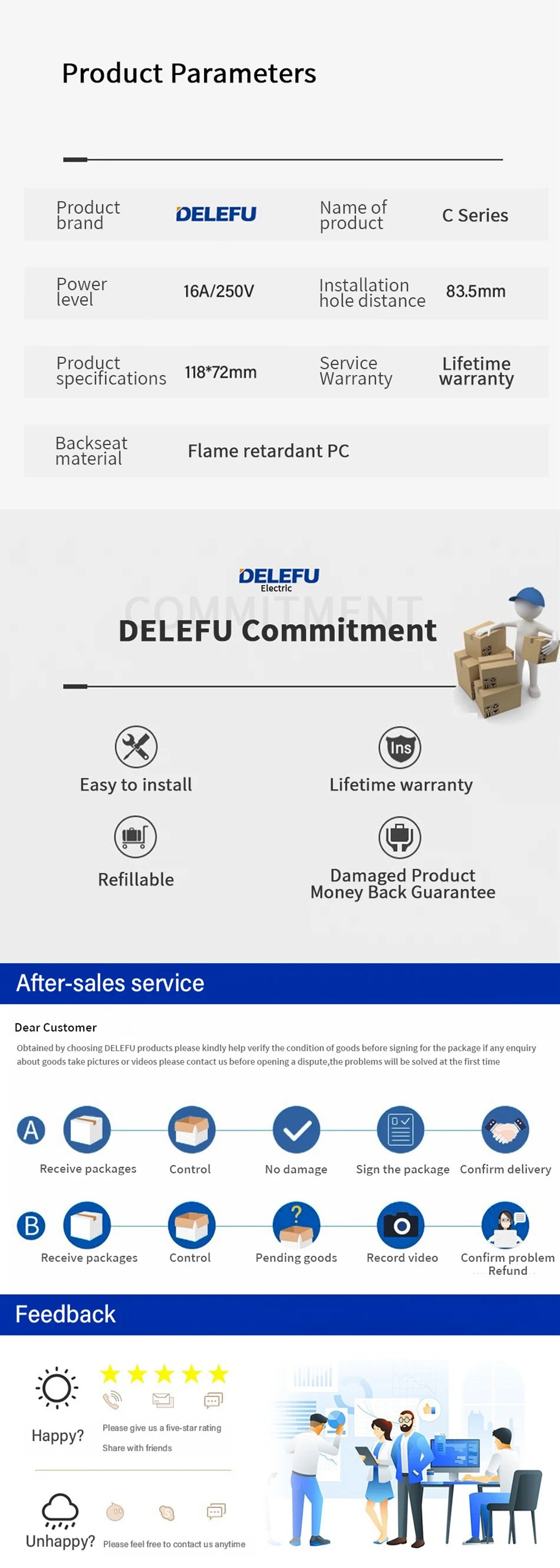 DELEFU Tempered Glass Wall Socket with USB-C Fast Charging – Schuko/Italy