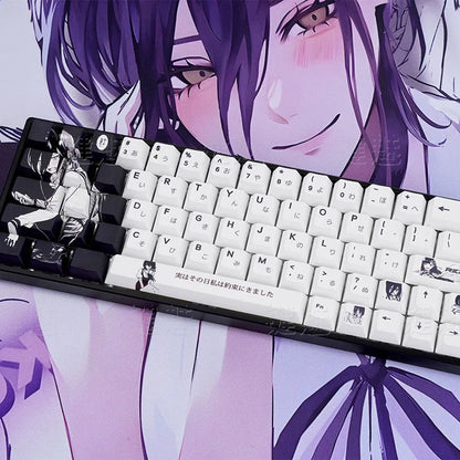 Chainsaw Man Anime Keycaps – PBT Dye-Sub, Cherry Profile, 74–140 Keys, for Mechanical Keyboard