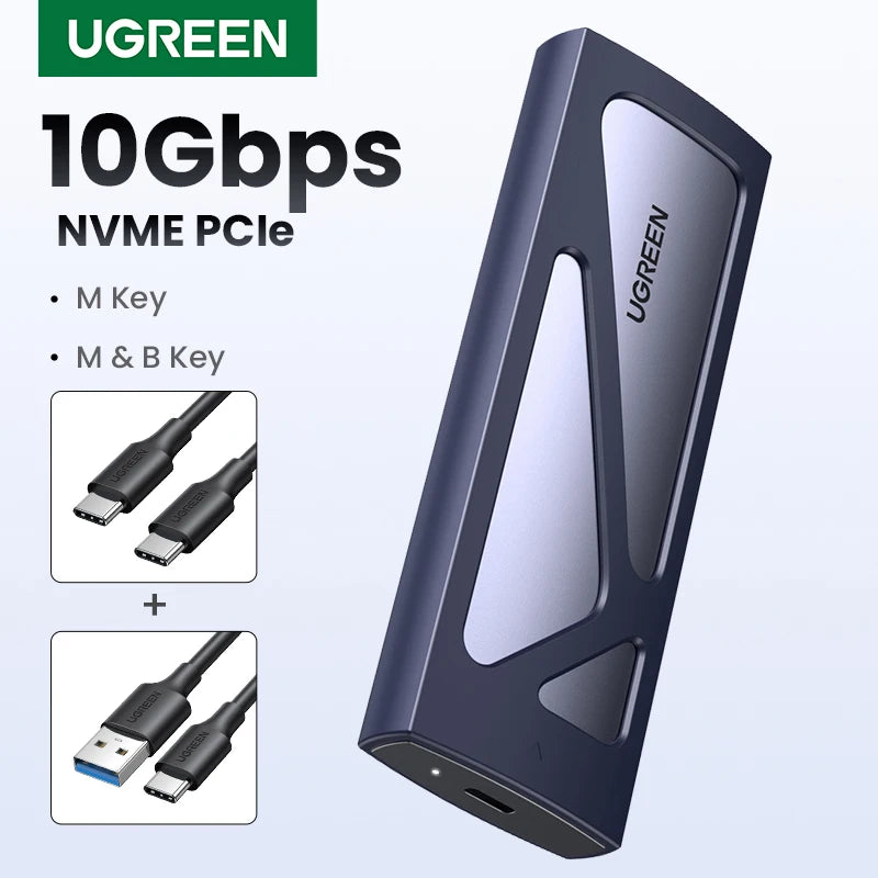 UGREEN M.2 NVMe SSD Enclosure – USB-C 3.2 Gen2 10Gbps Tool-Free External SSD Adapter