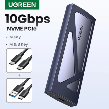 UGREEN M.2 NVMe SSD Enclosure – USB-C 3.2 Gen2 10Gbps Tool-Free External SSD Adapter