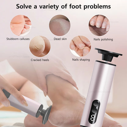 Electric Foot File Rechargeable – Pedicure Callus & Dead Skin Remover for Heels