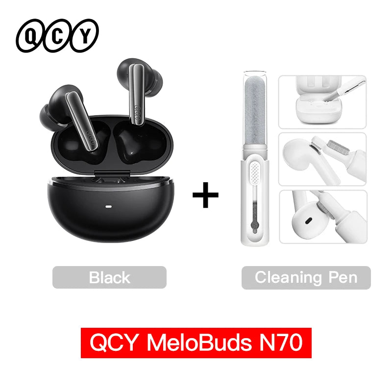 QCY MeloBuds N70 Wireless Earbuds – ANC, Bluetooth 6.0, LDAC, 50H, IPX5