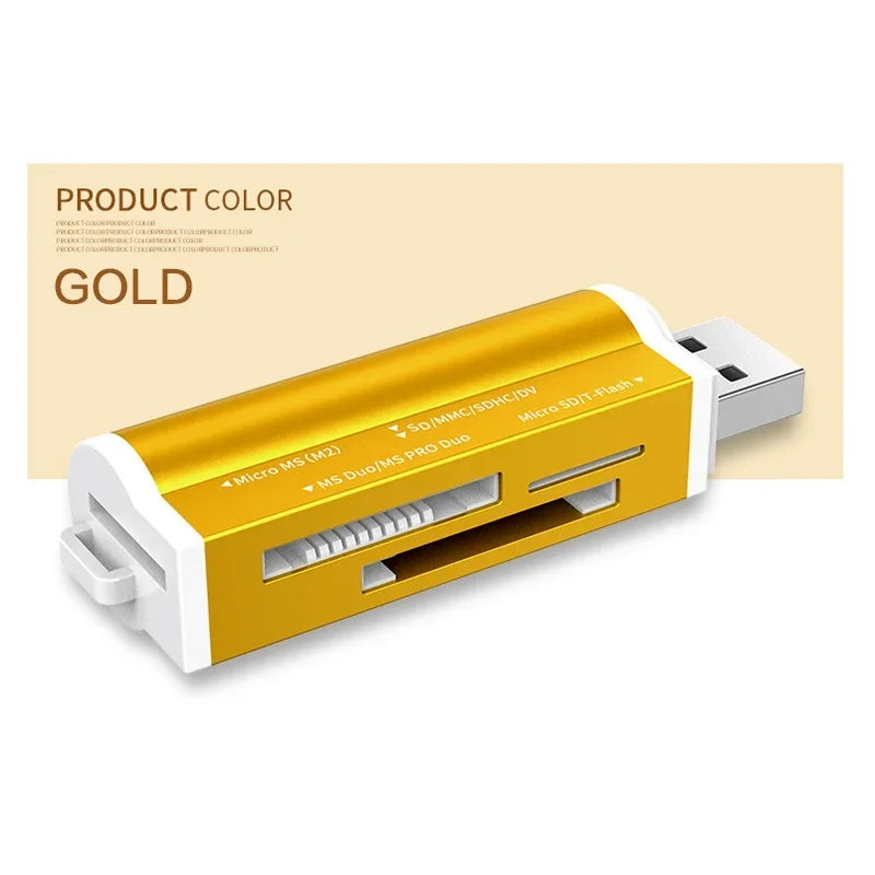 All-in-One USB 2.0 Card Reader – SD, TF, Micro SD, MMC, MS Pro