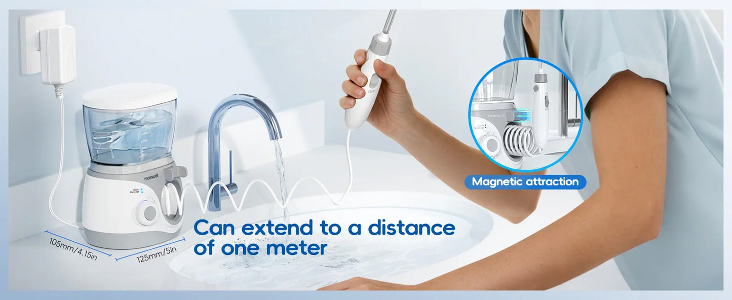 Home Water Flosser 600ml | 10 Pressure Settings | 6 Nozzles | EU Plug | Professional Oral Irrigator