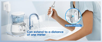 Home Water Flosser 600ml | 10 Pressure Settings | 6 Nozzles | EU Plug | Professional Oral Irrigator