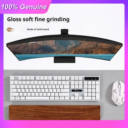 Walnut Wood Mechanical Keyboard Wrist Rest — Ergonomic Palm Pad, 87/98/104/108 Key