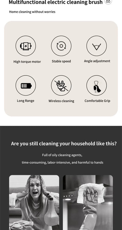9-in-1 Electric Rotating Cleaning Brush | Wireless | Replaceable Heads | Telescopic Handle