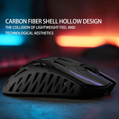 IROK HE6 Wireless Gaming Mouse — Carbon Fiber, PAW3950, Dual Mode, Lightweight