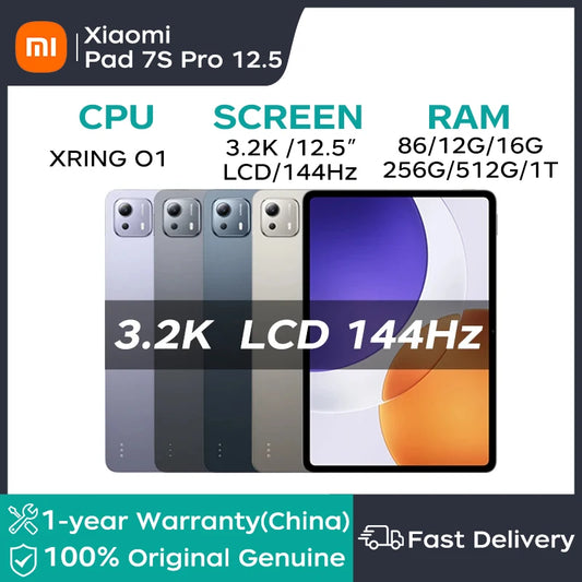 Xiaomi Pad 7S Pro 12.5" 2025 – 3.2K 144Hz, XRing O1, 12GB+512GB, HyperOS 2, 10610mAh