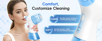 Electric Nasal Rinse Irrigator | 30 Salt Packets | Self-Cleaning | Sinus Relief